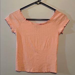 Pink Off Shoulder Top, Size 8, Brand Topshop